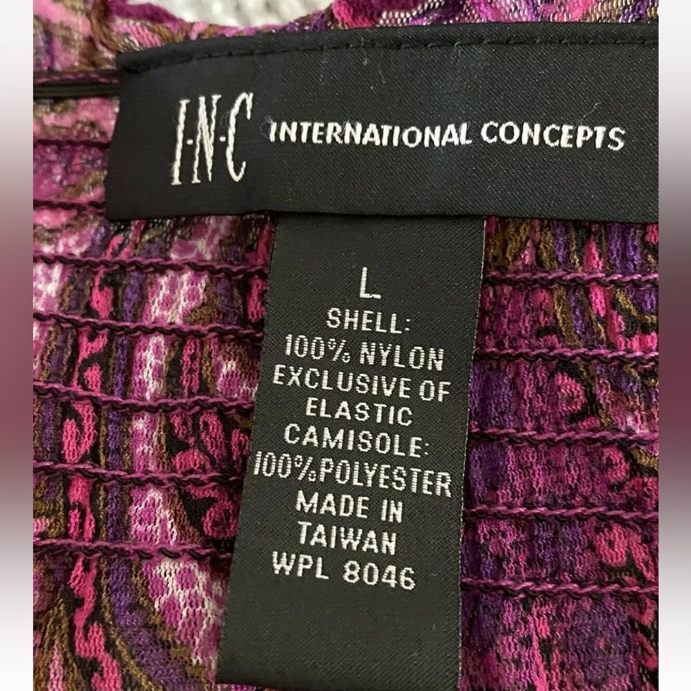 INC International Concepts Pink and Purple Patterned Top - Picture 4 of 4